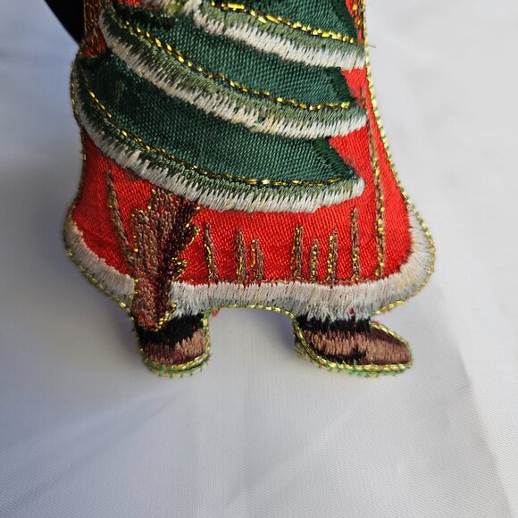 Embroidered Santa Ornament Vtg St. Nick Old World Father Christmas Decor - Picture 6 of 13